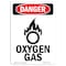 Signmission Safety Sign, OSHA Danger, 5" Height, Oxygen Gas, Portrait OS-DS-D-35-V-2370 - alternate 1